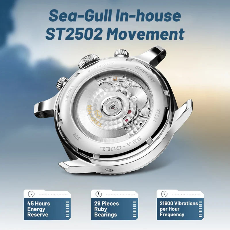 SEAGULL - Relogio Automático GMT com Cronográfo