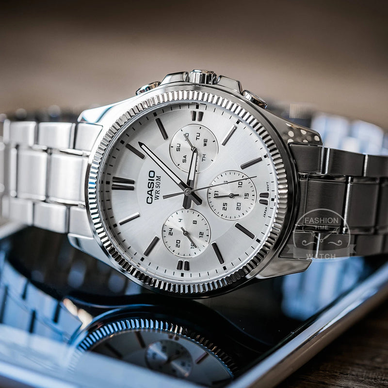 Casio Masculino – Luxo, resistência 50m e precisão no pulso. ⏱️🔥