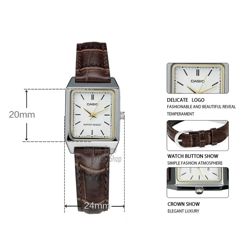 CASIO - Unisex, pulseira a Couro e Movimento a Quartzo.