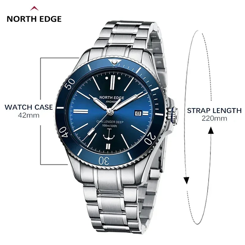 NORTH EDGE ANCHOR – Relógio Mecânico a Prova D'água