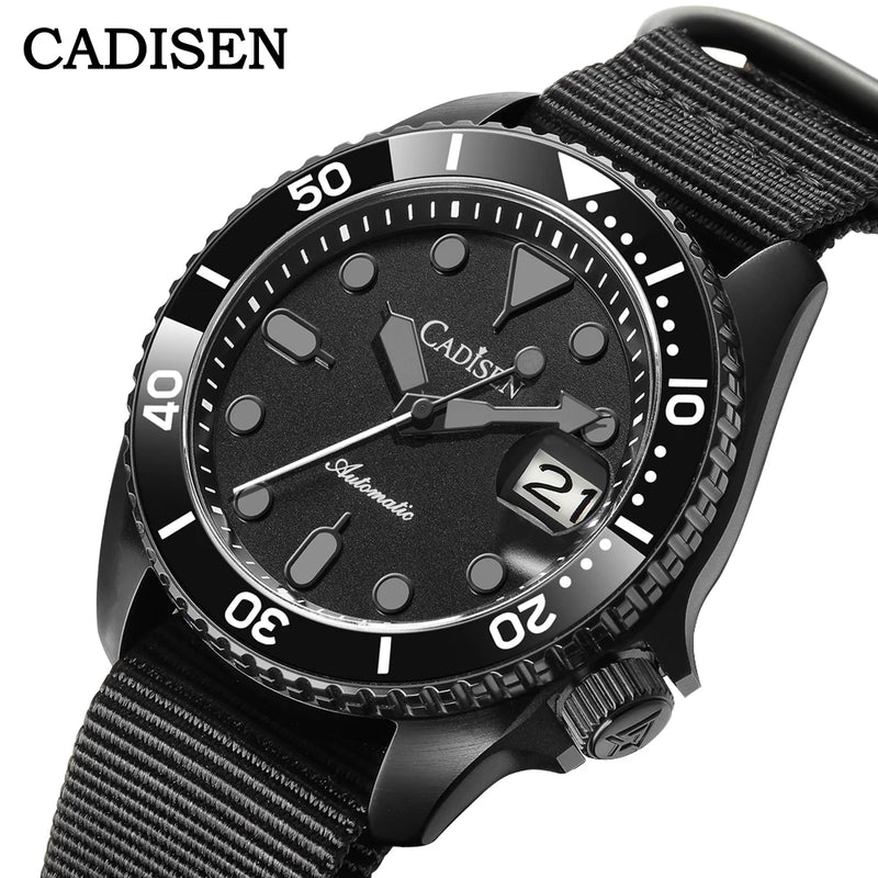 CADISEN – Relógio Automático Masculino NH35, 200m, Vidro Safira;