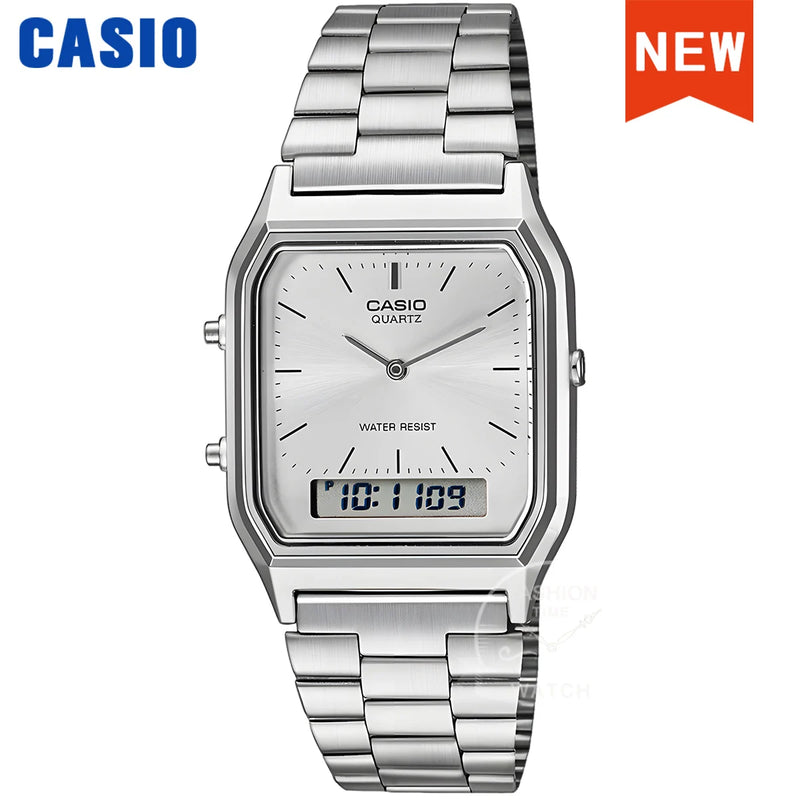 Relógio Casio Masculino AQ-230A – Estilo Retrô, Duplo Display e Resistência à Água