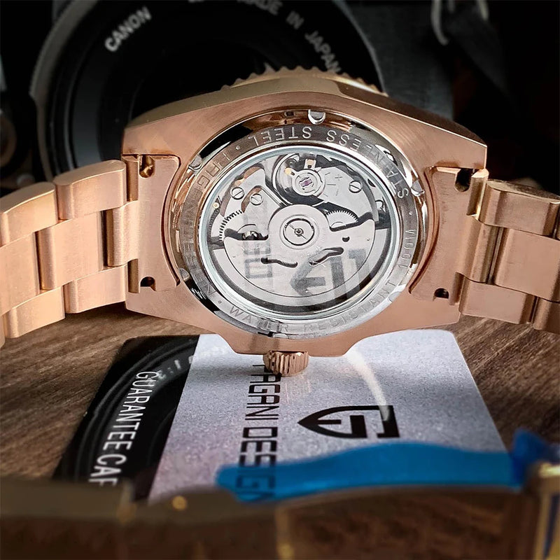 “Pagani Design V3 – Relógio Automático de Luxo 40mm em Aço Inoxidável com Vidro Safira”